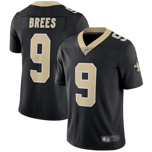 Men New Orleans Saints Limited Black Drew Brees Home Jersey NFL Football #9 Vapor Untouchable Jersey->new orleans saints->NFL Jersey